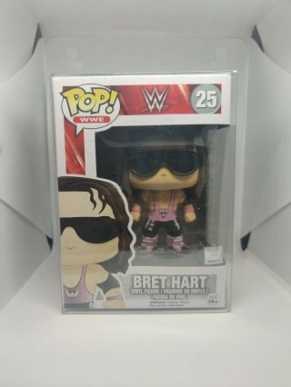 Funko Pop Wwe Bret Hart 25 Vaulted Wwf - With Pop Protector
