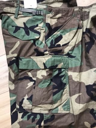 Us Military Bdu Trousers - Cold Weather Woodland Camo Pants Xl Over 32” Nwt