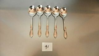 Set Of 5 Oneida Chatelaine Round Soup Spoons Stainless