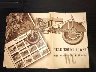 Allis Chalmers Model Wc Advertising Brochure Poster Vintage Antique Tractor