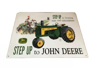 Step Up To John Deere Metal Sign Farming Ease & Convenience 16 X 12 " Licensed