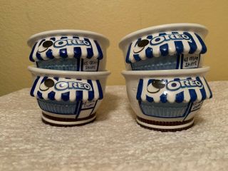 Vintage Oreo Cookie Ice Cream Shoppe Ceramic Bowls - Set Of 4 -