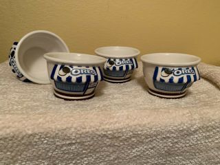 Vintage Oreo Cookie Ice Cream Shoppe Ceramic Bowls - set of 4 - 2