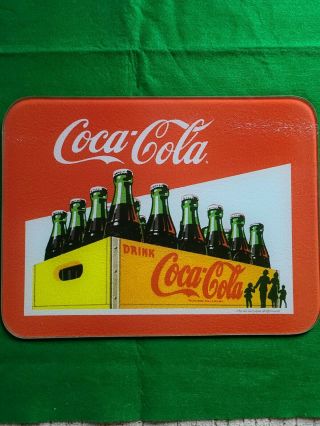 Authentic Coca Cola Glass Cutting Board Crate Bottles 15.  75 " X 11.  75 "