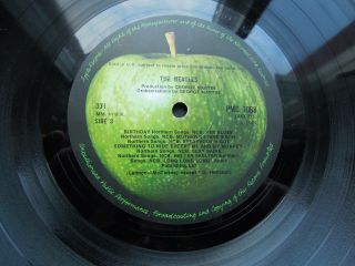 The Beatles White Album Mono 1968 1st Pressing PMC 7067/8 Top open No 0050796 6
