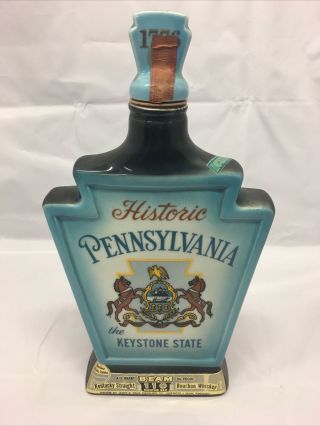 Jim Beam Decanter Historic Pennsylvania The Keystone State 1776 - Empty