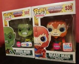 Funko Pop Television Masters Of Universe Flocked Moss Man & Beast Man Exclusive
