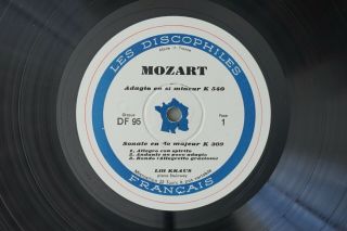 Lili Kraus Mozart Piano Solo Discophiles Francais DF 95 Listen 5