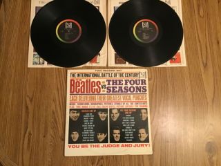 “the Beatles Vs.  The Four Seasons” 1964 Usa 2lp Set W/ Near Records Vee Jay