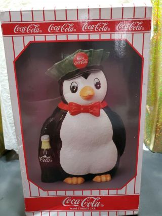 Coca - Cola Delivery Man Penguin Cookie Jar 1997