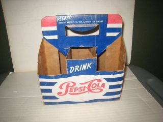 Vintage Pepsi - Cola Cardboard 6 Bottle Carrier; From " The Bottle Master " - Atlanta