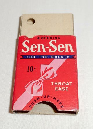VINTAGE SEN - SEN CONFECTION CANDY BOX WITH CANDY,  AMERICAN CHICLE CO. 2