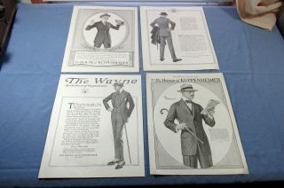 Four Old Kuppenheimer Leyendecker Ads With Named Suits : Biltmore Wayne Lenox