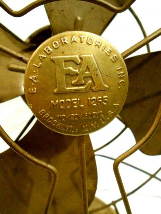 Vintage E.  A.  Laboratories Model 1265 Adjustable Electric Fan 10 