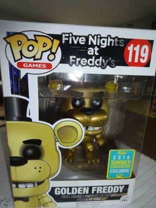 Funko Pop Five Nights Fnaf Golden Freddy 119 2016 Sdcc Exclusive