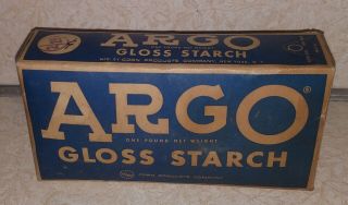 Vtg 50s - 60s Box Argo Laundry Gloss Starch Corn Products Company