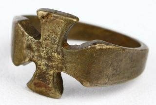 Ww2 German Iron Cross Ring Military Ww1 Wwi Or Wwii Germany Jewelry Bronze
