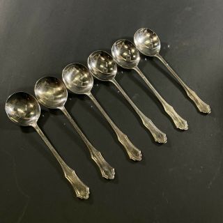 Vintage Rodd Cutlery Silver Plate Set Of 6 Soup Spoons Duchess Pattern 7 "