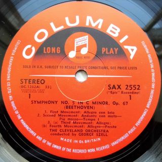 Beethoven: Symphony No.  5 - George Szell Columbia SAX 2552 ED1 LP 6