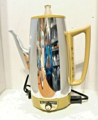 Vintage General Electric 9 Cup Immersible Percolator Harvest Gold A5p15.