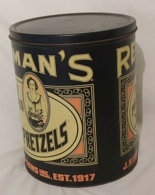 Vintage J Reisman Sons Reisman ' s Pretzels Philadelphia PA Tin Can Ex. 3