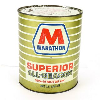 Vintage Marathon Superior All Season Motor Oil 1 Gal Can