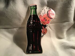 Vintage Coca Cola And Sprite Boy Plastic Decal - - 8 Inch High By 4 1/2 Inch Wi