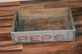 Vintage Pepsi Soda Wooden Crate Box (wooden With Metal) 17&3/4 X 11&1/4 " X 4.  5 "