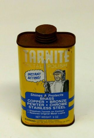 Vintage Tarnite Metal Polish Tin Almost Full Nj Usa