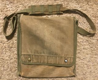 Vintage Early - 1980s Us Army Canvas Map & Photograph Bag With Shoulder Sling