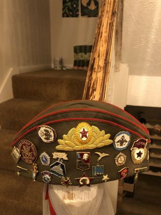Russian Army Cap With Pin Badges Ussr Communism