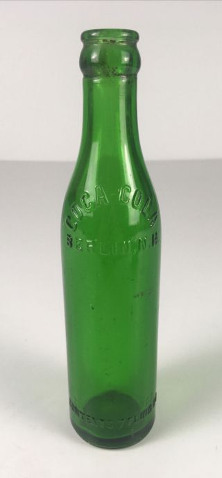 Vintage Green Glass Straight Sided Coca - Cola Coke Bottle,  Berlin,  Hampshire