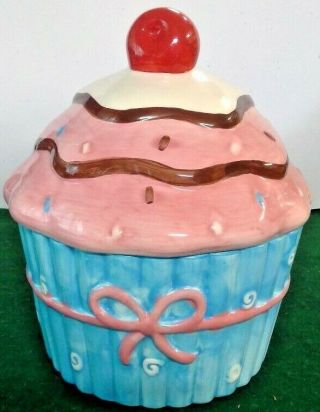 Cupcake Cookie Jar Cherry On Top Ceramic (2020)