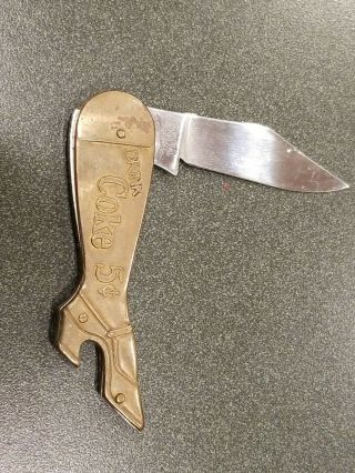 Vintage Coca Cola Lady’s Leg Knife And Bottle Opener,  Taylor Cutlery,  1980