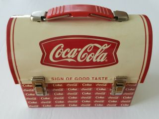 Vintage Coke Small Carry All - Mini Tin Lunchbox Coca - Cola Collectible Latch Box