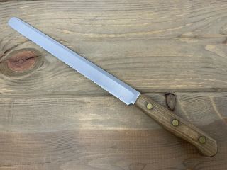 Vintage Chicago Cutlery Bread Knife 10” Bt10 Carbon Steel Blade Usa