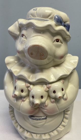 Mama Pig With 3 Baby Pigs Cookie Jar