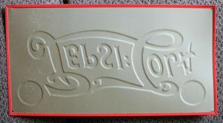 Tin - Metal Embossed PEPSI COLA 5 CENT Nickle Drink Worth A Dime Sign - 8.  5 