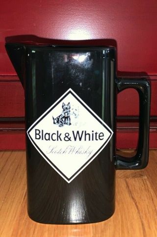 Black White Scotch Whisky Scottie Dogs Square Pitcher Jug Wade Pdm England