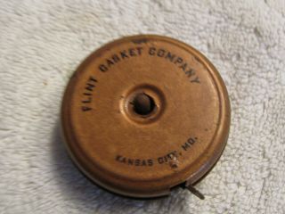 Vintage Flint Casket Company Kansas City Mo Metal Advertising Tape Measure