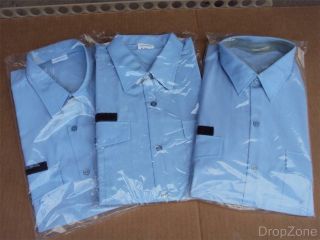 Un - Issued French Army Military Air Force Blue Shirt Blouse 3 For £11,  Size L