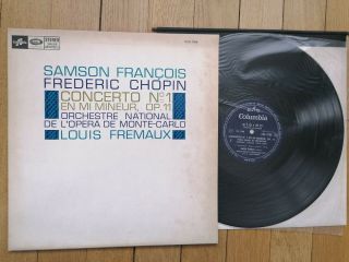 Chopin / Samson François Piano Lp Columbia Cca 1066 Stereo Dowel Spine Ex/ex,