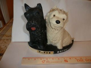 Vintage Black & White Whisky Scotty Dogs Figurine Fleischmann Displaymasters Bar