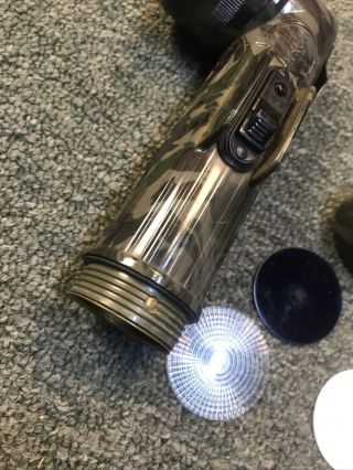 Fulton MX - 991\U US Military Surplus OD Flashlight W/ Lenses Great Light 3
