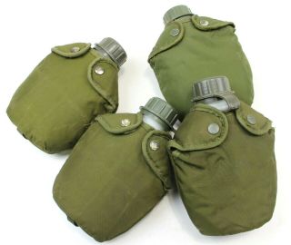 Norwegian Army Plastic Water Bottle With Cup & Cover 1.  75 Pint