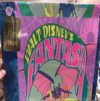 Walt Disney ' s FANTASIA 3 Lp Leopold STOKOWSKI Hype Sticker And Poster 6