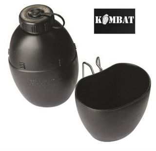 Kombat British Army Military 58 Pattern Canteen Water Bottle & Cup Black