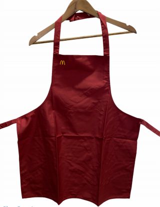 Vintage 80s 1986 Mcdonalds Fast Food Employee Apron Uniform Red Sz Medium