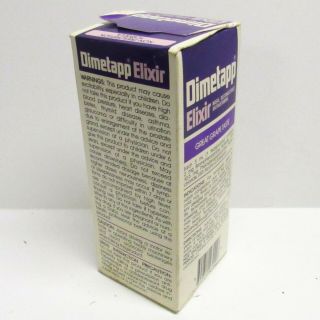Vintage 980s Dimetapp Elixer Cough Cold Syrup Box 1993 Full Bottle 3