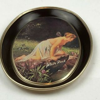 Vintage White Rock Tin Litho Advertising Mini Tip Tray Small Oval Fairy Lady